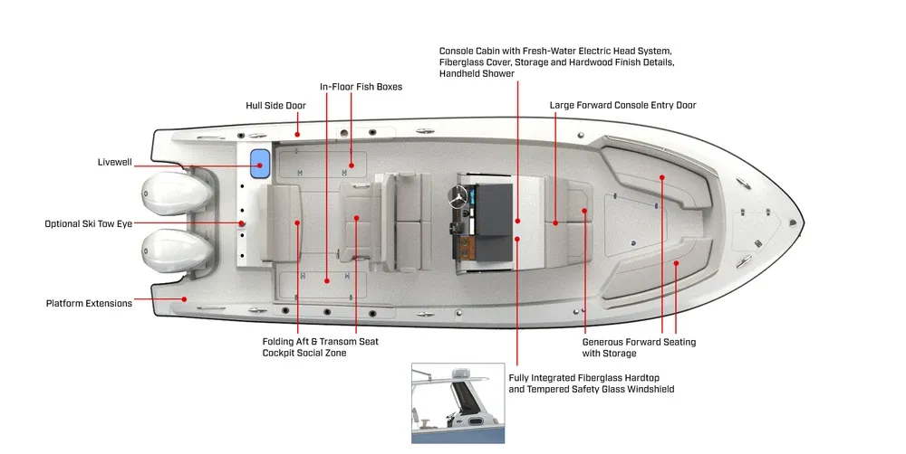 Pursuit S288 deck plan