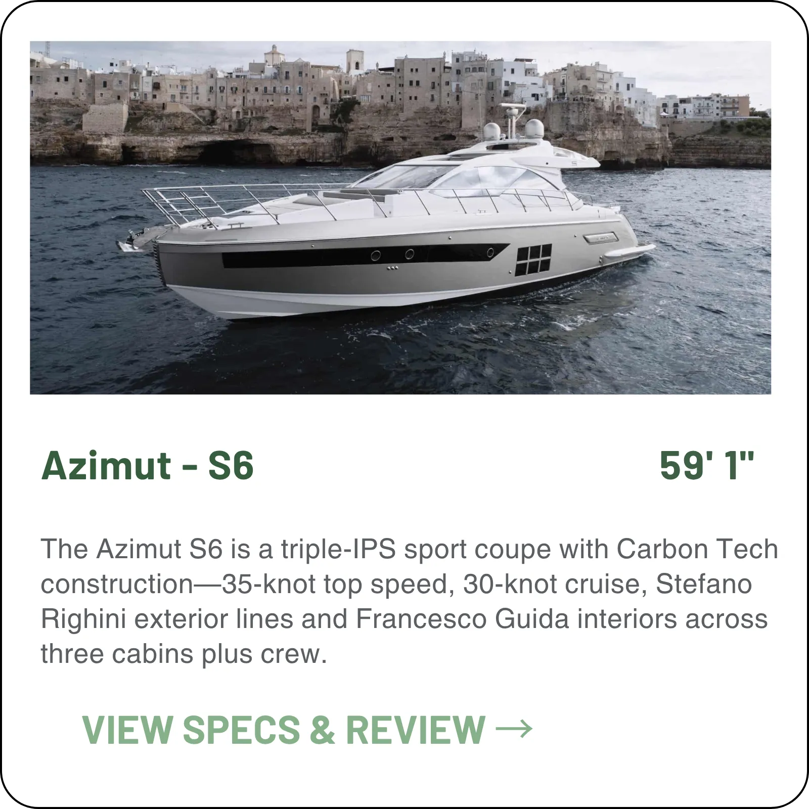 Azimut S6 model card