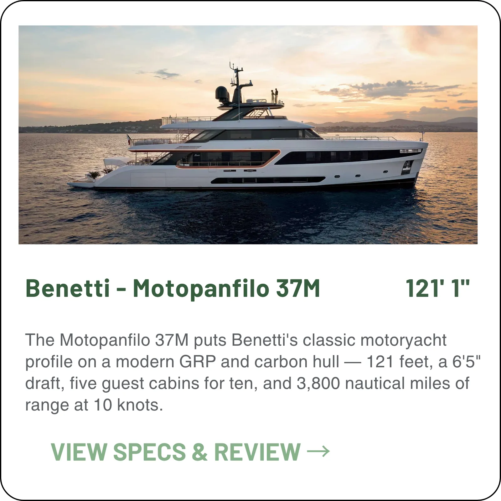 Benetti Motopanfilo 37M model card