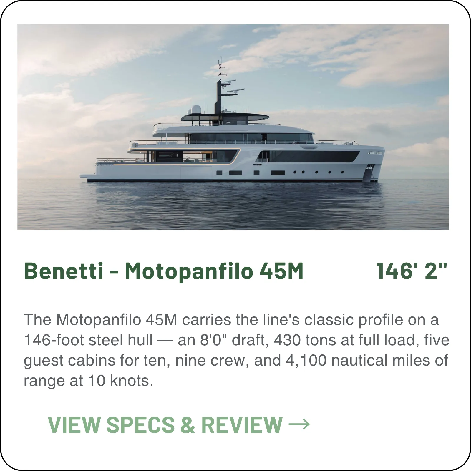 Benetti Motopanfilo 45M model card