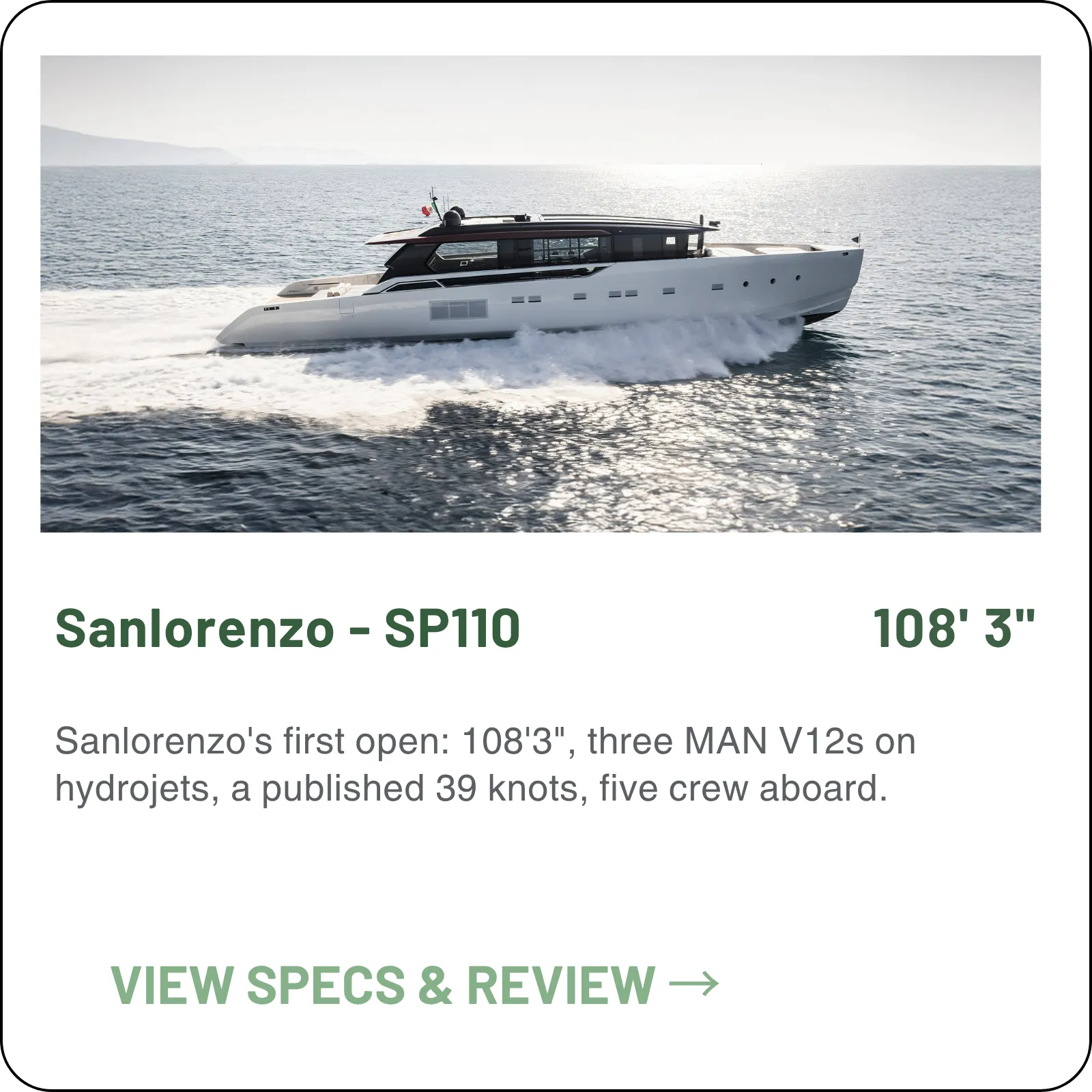 Sanlorenzo SP110 model card