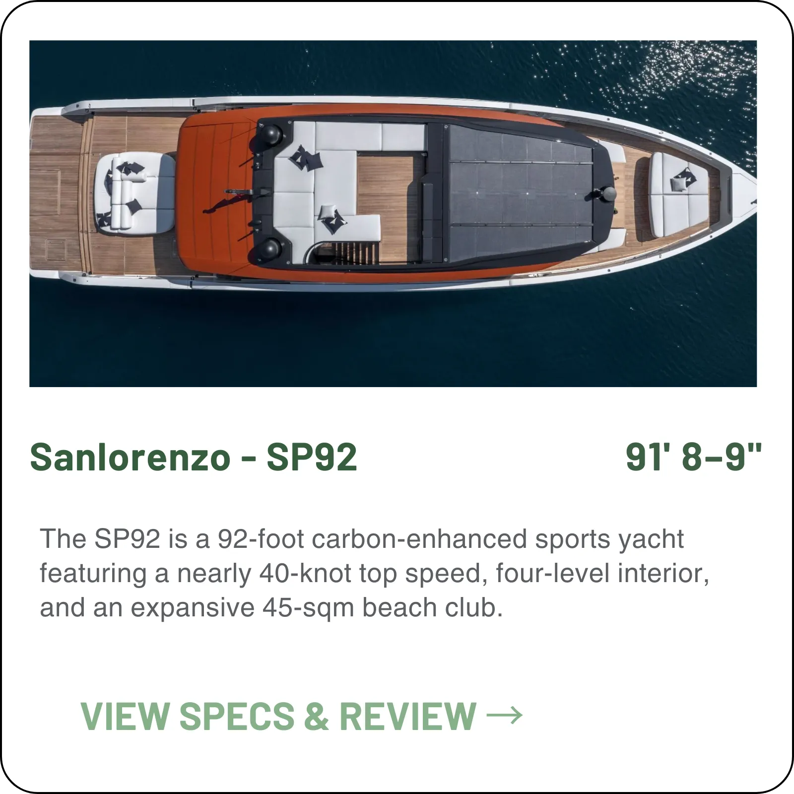 Smart Performance: waterjet propulsion, dynamic trim control and integrated solar on a 91'10" hull, with MAN V12 power for a published 38 or 40 knots.
