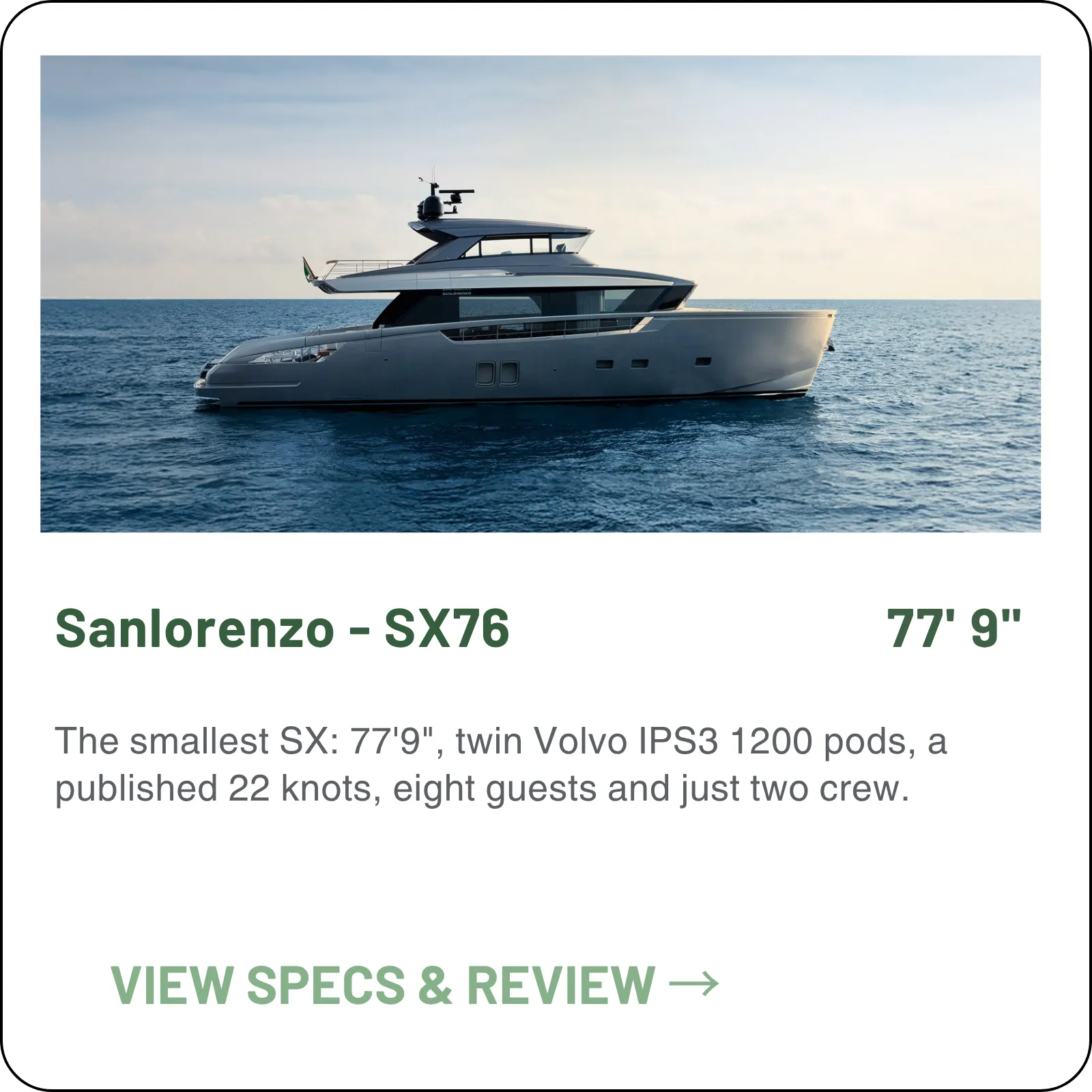 Sanlorenzo SX76 model card