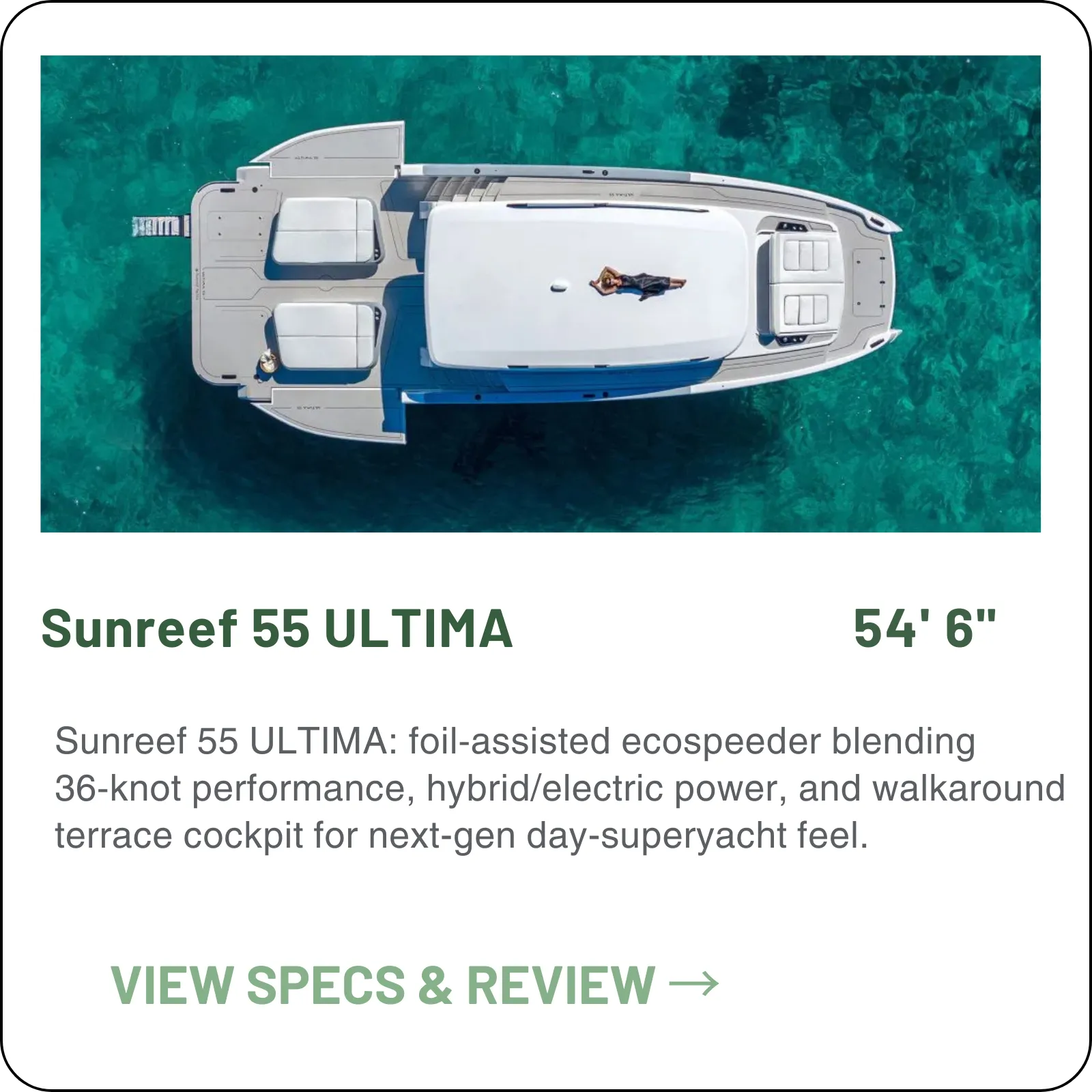 0.9 m draft, 5.6 m beam and a 220 kWh hybrid bank — a catamaran that berths like a monohull.