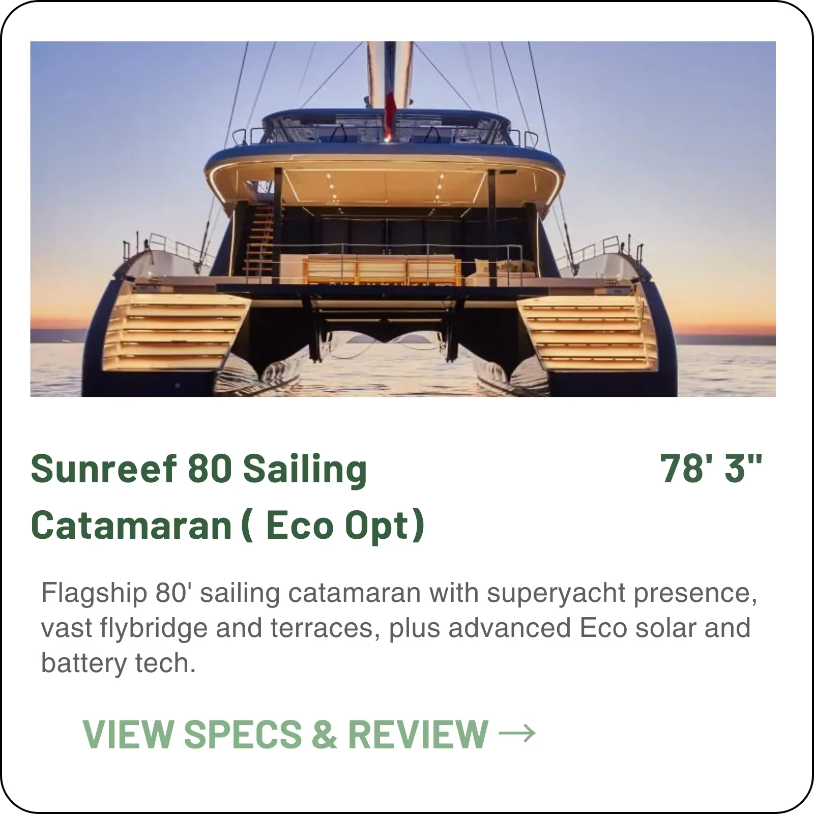 340 m² of living space and a 200 m² mainsail — Sunreef's flagship sailing platform.